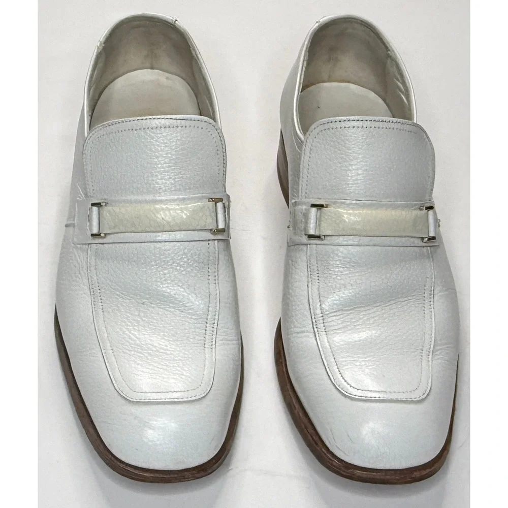 Florsheim Men's Vintage 1970's-80's White Slip On Leather Loafer Size 7.5‎ D